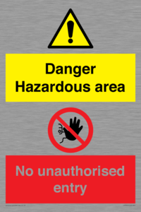 Danger Hazardous area
No unauthorsied entry